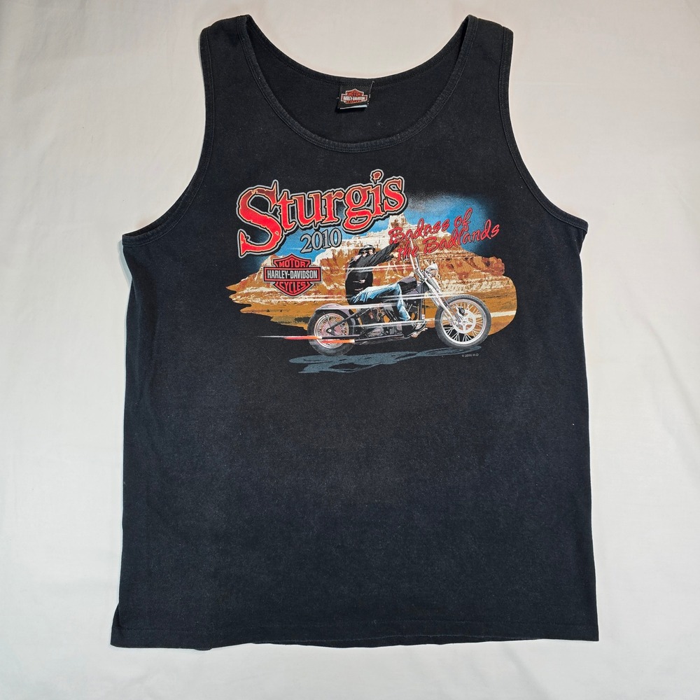 Harley-Davidson Sturgis 2010 70th Anniversary Tank Top Black Mens XL USA Made